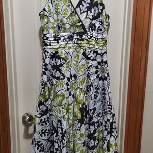 Green/White/Brown Dress Size 10P